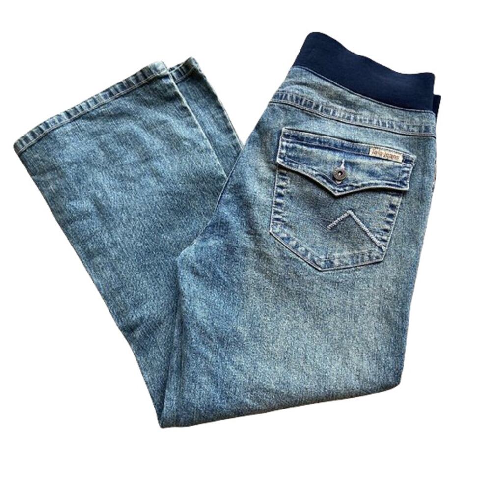 Tala‎ Jeans Womens Capris Size Small Denim Blue Dirty Look Maternity NEW